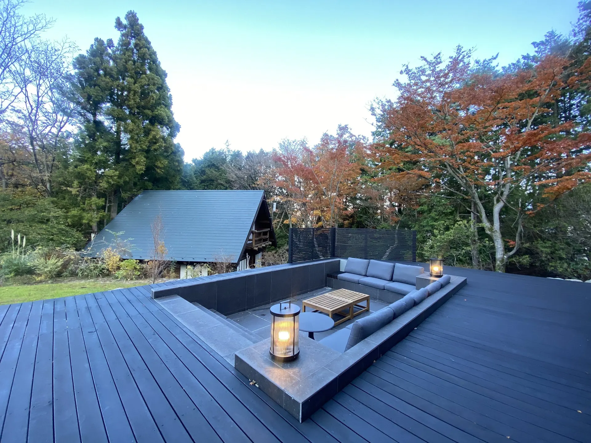 The deck in autumn — Hakone, Japan