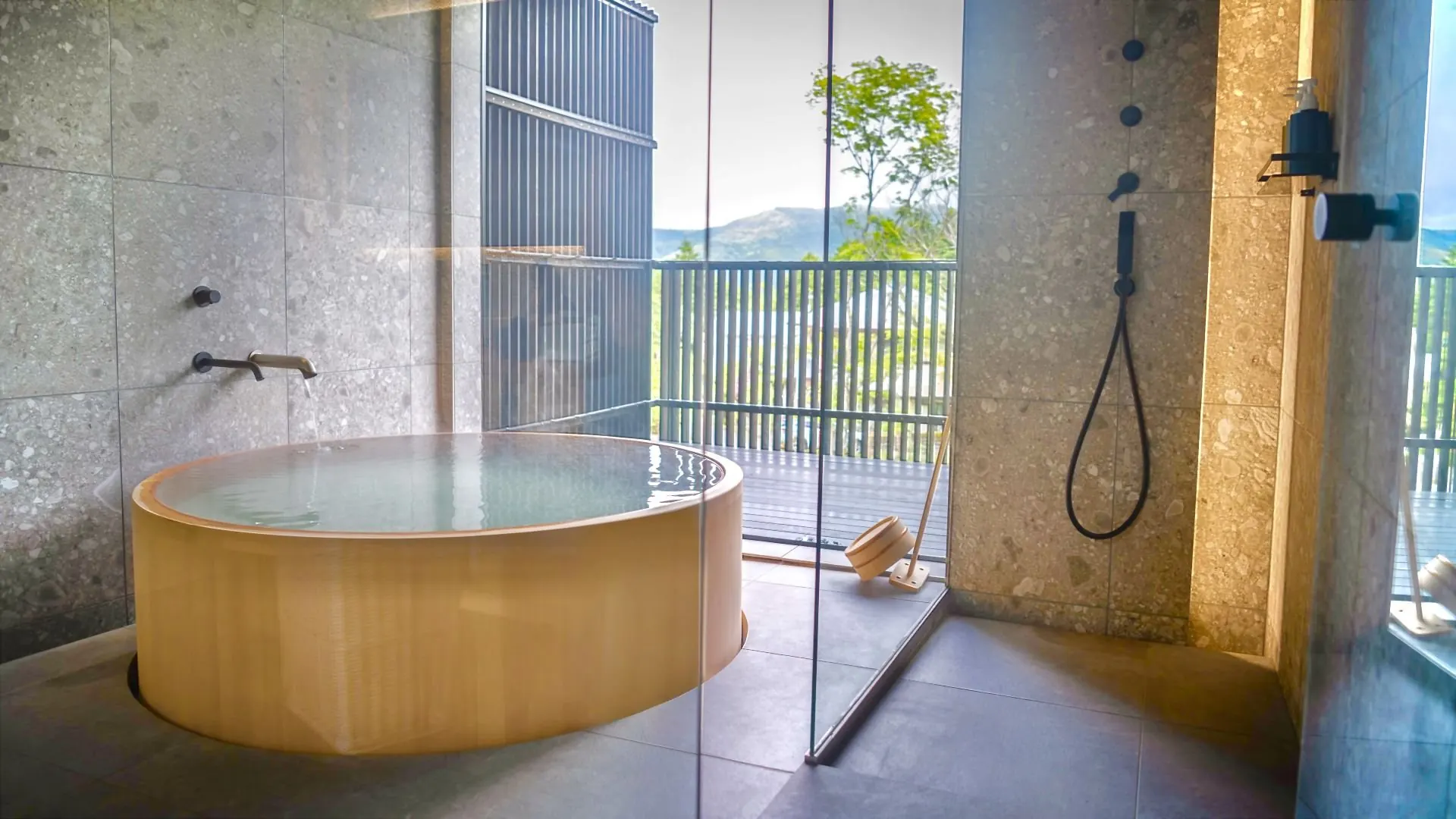 Hinoki onsen bath — Hakone, Japan
